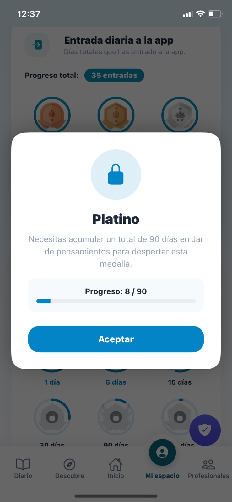 Medallas y logros en la app