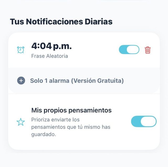 Recordatorios diarios de frases