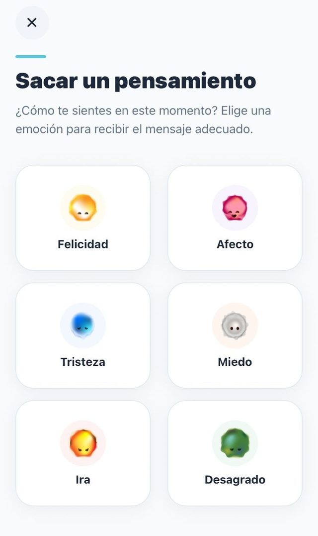 Frasco de pensamientos: elige una emoción