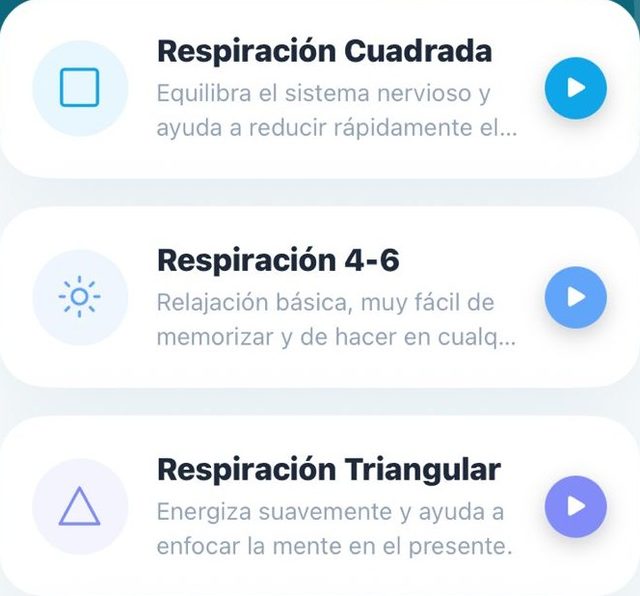 Tipos de respiración: cuadrada, 4-6 y triangular
