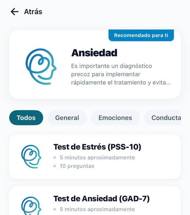 Lista de tests emocionales